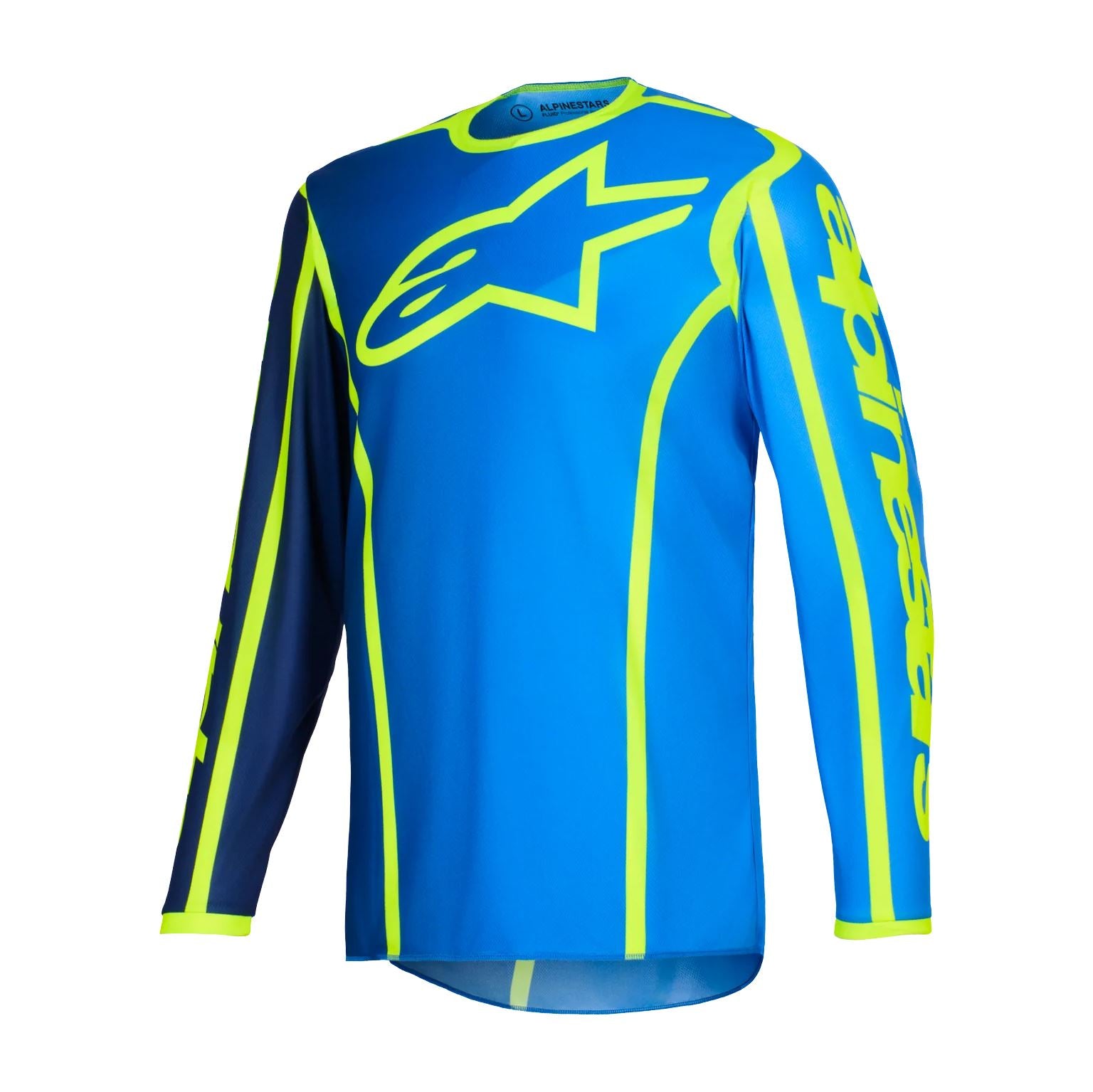 Alpinestars 2026 Fluid Apex Motocross Jersey Blue Yellow Flo